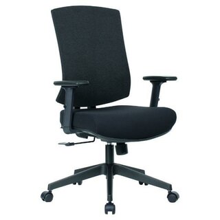 Orion II Stuhl mit Armlehnen, Stoffr�cken, Synchronmechanik, schwarz