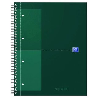 Oxford International Notizbuch, A4+, 5 x 5 kariert, Grün