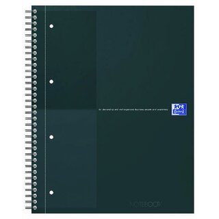 Oxford International Notizbuch, A4+, liniert, Schwarz
