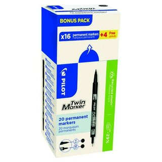 Pilot Permanentmarker BeGreen Twin, 2 Spitzen:  0,4 & 0,8...