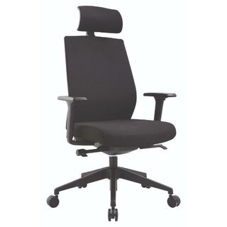 Phoenix Sy B�rostuhl mit Kopfst�tze, Farbe: Schwarz