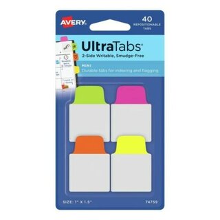 Avery Zweckform 74759 Haftstreifen, neon sortiert, 40 Stück
