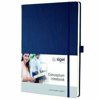 SIGEL CO646 Premium Notizbuch kariert, A4, Hardcover, blau