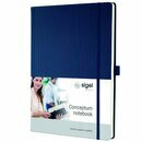 SIGEL CO646 Premium Notizbuch kariert, A4, Hardcover, blau