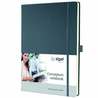 SIGEL CO648 Premium Notizbuch kariert, A4, Hardcover, grau