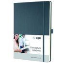 SIGEL CO648 Premium Notizbuch kariert, A4, Hardcover, grau
