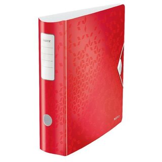 LEITZ Ordner Active WOW 1106-00-26, Polyfoam, SK-Rckenschild, A4, 82 mm, rot