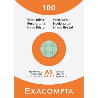 EXACOMPTA Karteikarte 13378E, kariert, A5, Karton, 205...