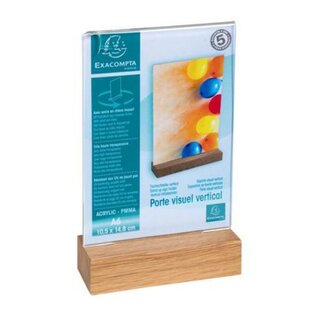 Exacompta Tischaufsteller mit Holzsockel, A6 Hochformat,...