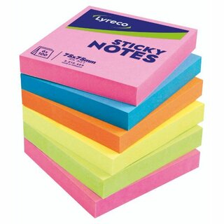 Haftnotizen Comby Brillant, 76x76mm, 100 Blatt, farbig, 6...