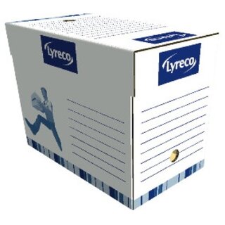 Archivschachtel Lyreco, Ma�e: 33 x 25 x 20cm, wei�/blau