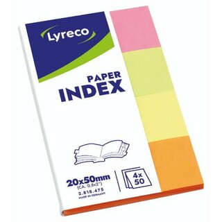 Papier-Index Comby 20 x 50mm, farbig sortiert, 200 Streifen