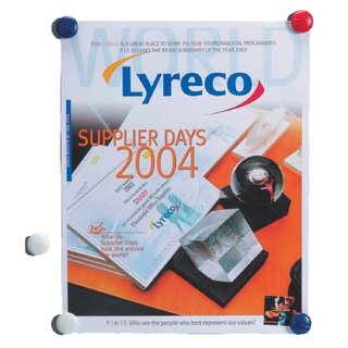Haftmagnet Lyreco, Durchmesser: 22mm, farbig sortiert, 10 St�ck