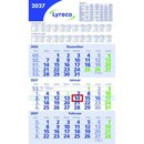 3-Monatskalender, 29,7 x 44,8cm, blau/gr�n/wei�, 2027