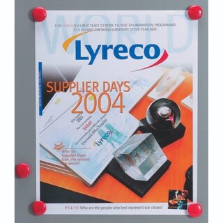 Haftmagnet Lyreco, Durchmesser: 22mm, rot, 10 St�ck