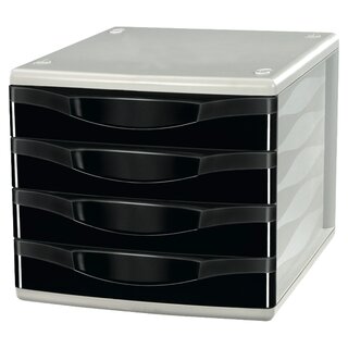 Schubladenbox Comby Style, 4 Schubladen, schwarz
