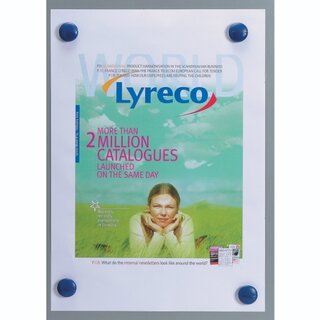 Haftmagnet Lyreco, Durchmesser: 27mm, blau, 6 St�ck