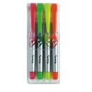 Textmarker Lyreco, Stiftform, Strichst�rke: 1-4mm, 4er-Etui