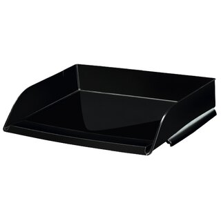 Briefkorb Style, stapelbar, Ma�e: 345 x 260 x 64mm, A4 quer, schwarz