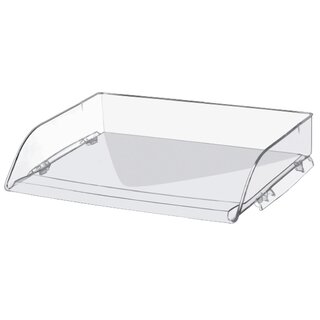 Briefkorb Style, stapelbar, Ma�e: 345 x 260 x 64mm, A4 quer, kristallklar