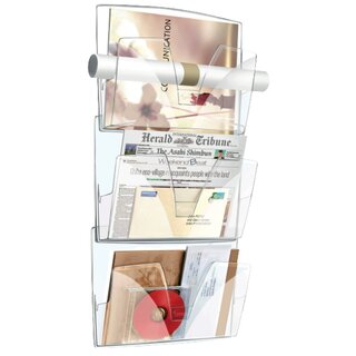 Wandprospekthalter Lyreco, 3 F�cher f�r A4, transparent