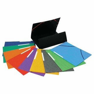Sammelmappe 3-Klappen mit Gummizug, A4, 355g/qm, sortiert, 25 St�ck