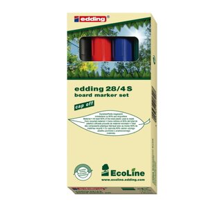 Boardmarker edding 28 EcoLine, Rundspitze, Strichstrke: 1,5-3mm, 4er Etui