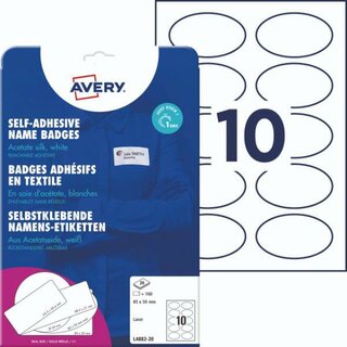 Avery Zweckform L4882-20, Namens-Etiketten, 85 x 50 mm...