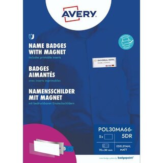 Avery Zweckform POL30MA66-5DR, Namensschilder, 70 x 30...