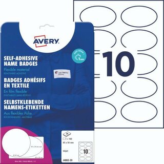 Avery Zweckform J4882-20, Namens-Etiketten, 85 x 50  mm wei, 200 Etiketten