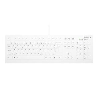 Cherry AK-C8112-U1-W/DE desinfizierbare Hygienetastatur, kabelgebun., IP68, wei