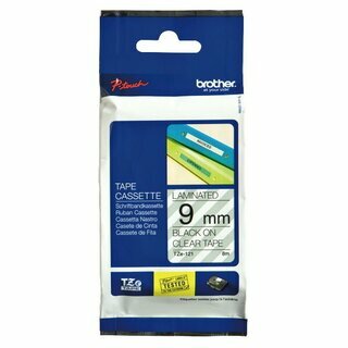 Schriftband Brother TZE-121, Breite: 9mm, laminiert, schwarz auf transparent