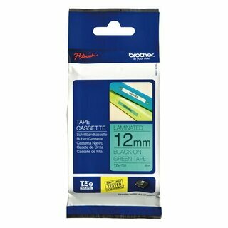 Schriftband Brother TZE-731, Breite: 12mm, laminiert, schwarz auf gr�n
