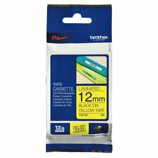 Schriftband Brother TZE-631, Breite: 12mm, laminiert, schwarz auf gelb