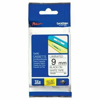Schriftband Brother TZE-221, Breite: 9mm, laminiert, schwarz auf wei�