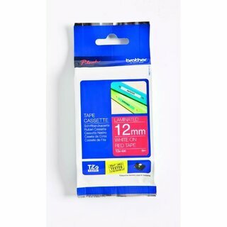 Schriftband Brother TZE-435, Breite: 12mm, laminiert, wei� auf rot