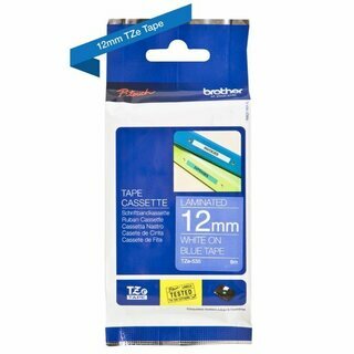 Schriftband Brother TZE-535, Breite: 12mm, laminiert, wei�/blau