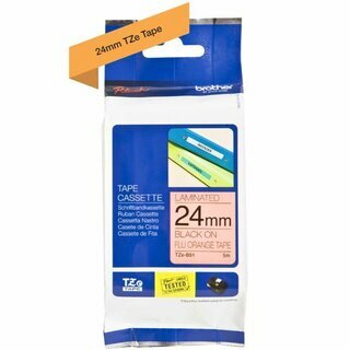 Schriftband Brother TZE-B51, Breite: 24mm, laminiert, schwarz auf signalorange