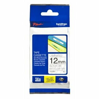 Schriftband Brother TZE-M31, Breite: 12mm, laminiert, swz auf transparent matt