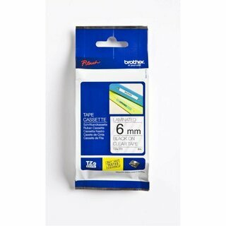 Schriftband Brother TZE-111, Breite: 6mm, laminiert, schwarz auf transparent