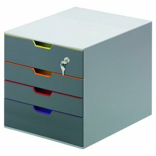 Durable Schubladenbox 7606 Varicolor, 4 Schubladen, A4+ und C4, grau