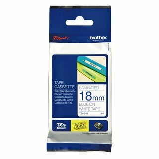 Schriftband Brother TZE-243, Breite: 18mm, laminiert, blau auf wei�
