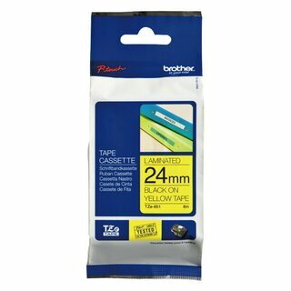 Schriftband Brother TZE-651, Breite: 24mm, laminiert, schwarz auf gelb