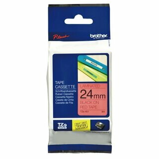 Schriftband Brother TZE-451, Breite: 24mm, laminiert, schwarz auf rot