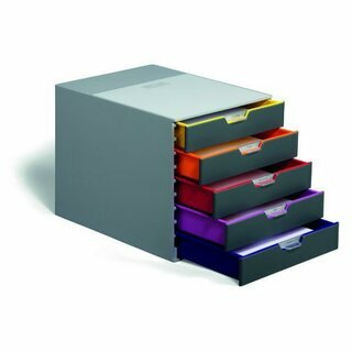 Durable Schubladenbox 7605 Varicolor, 5 Schubladen, A4+ und C4, grau