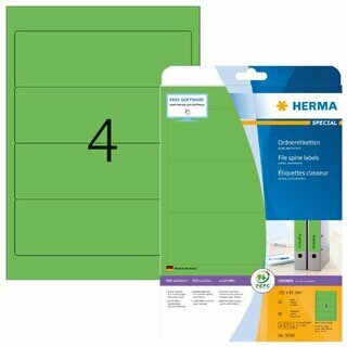 Ordner-Etiketten Herma 5099, kurz / breit, gr�n, 80 St�ck