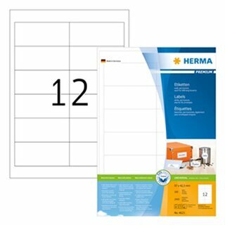 Etiketten Herma 4623 PREMIUM, 97 x 42,3mm (LxB), wei�, 2400 St�ck
