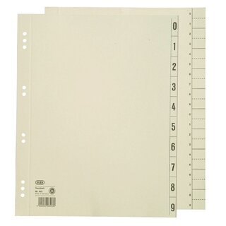 Trennblatt, Kraftk.(RC), 230g/m², 0-9, A4, cham