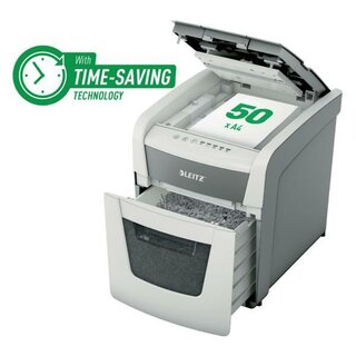 Leitz 80350000 Autofeed Aktenvernichter Small Office 50, P4, 6 Blatt, 20 Liter