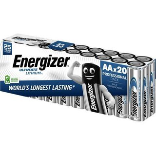 Energizer Lithium Batterie AA /L91, 20 Stck